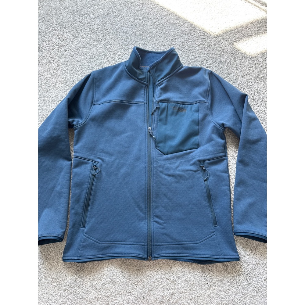 Sitka Gear Dry Creek Jacket Men Medium Blue Full Zip Softshell Fleece Lined